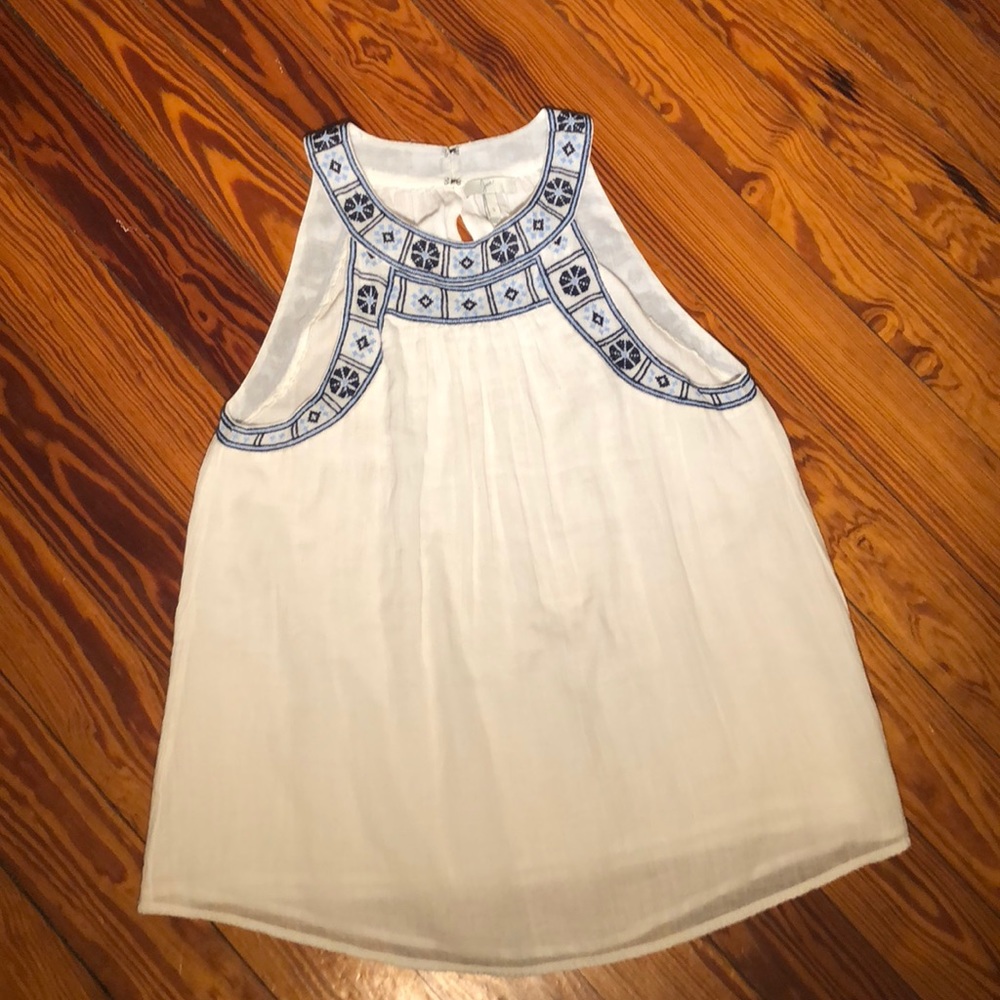 Joie white and blue tunic top/blouse